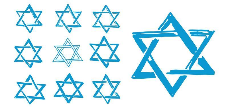 Star of David. Hand-drawn style. Vector.