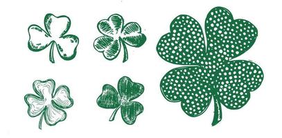 Clover set. Patrick's day. Hand drawn illustration. vector