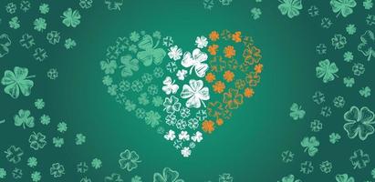 St. Patrick's Day. Sketch set clover. Hand drawn illustration. vector