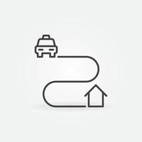 Taxi Home Route vector concept icon in thin line style