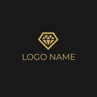 logo diamante oro lujo empresa vector