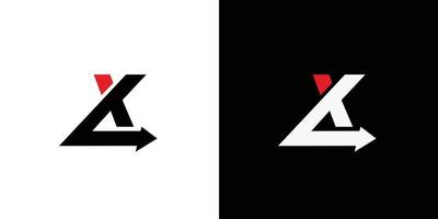 diseño del logotipo de las iniciales xl, combinación única y moderna de símbolos de dirección 3 vector