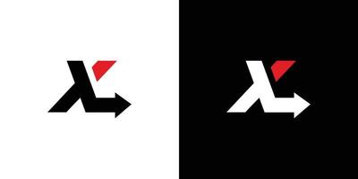 diseño del logotipo de las iniciales xl, combinación única y moderna de símbolos de dirección 2 vector