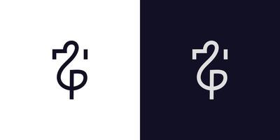 Modern and elegant T P initials logo design vector