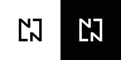 diseño moderno y único del logotipo de las iniciales de la letra nn vector