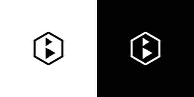 Modern and unique letter B initials logo design 2 vector