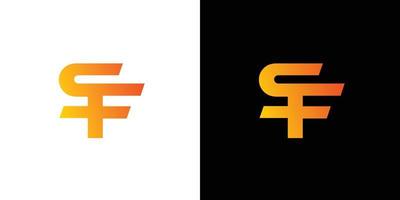 diseño moderno y fuerte del logotipo de las iniciales de la letra sf vector