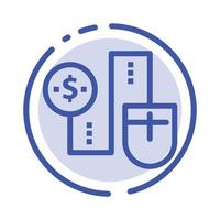 Mouse Connect Money Dollar Connection Blue Dotted Line Line Icon vector
