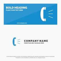 Answer Call Client Support Customer Support SOlid Icon Website Banner and Business Logo Template
