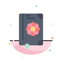 Book Flower Text Spring Abstract Flat Color Icon Template vector