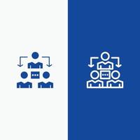 Connection Meeting Office Communication Line and Glyph Solid icon Blue banner Line and Glyph Solid i vector