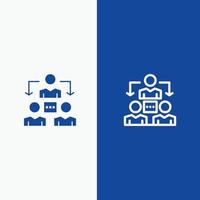 Connection Meeting Office Communication Line and Glyph Solid icon Blue banner Line and Glyph Solid i vector