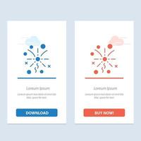 Fireworks Light Celebration  Blue and Red Download and Buy Now web Widget Card Template vector