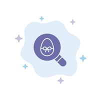 Search Egg Easter Holiday Blue Icon on Abstract Cloud Background vector