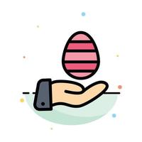 Hand Egg Easter Nature Abstract Flat Color Icon Template vector