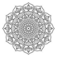 isolated outline mandala art therapy round decorative coloring book vector design element