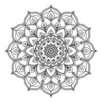 isolated outline mandala art therapy round decorative coloring book vector design element