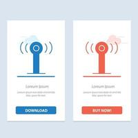 Service Signal Wifi  Blue and Red Download and Buy Now web Widget Card Template vector