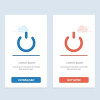 Button Off On Power  Blue and Red Download and Buy Now web Widget Card Template vector