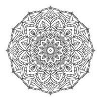 isolated outline mandala art therapy round decorative coloring book vector design element