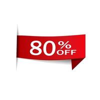 80 percent off banner vector label. Special offer. Flat style design for marketing, advertising and store.