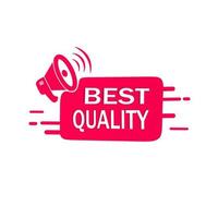 Best quality banner template. Megaphone icon, Flat style design. Vector illustration.