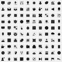 conjunto de 100 iconos sólidos universales
