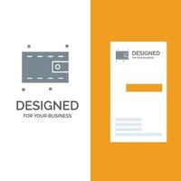 Wallet Money Cash Grey Logo Design and Business Card Template vector