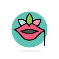 Lips Flower Plant Rose Spring Abstract Circle Background Flat color Icon vector