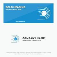 Asteroid Comet Flight Light Space SOlid Icon Website Banner and Business Logo Template vector