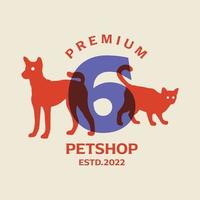 Number 6 Petshop Logo vector