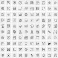 Set of 100 Creative Business Line Icons vector