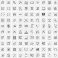 conjunto de 100 iconos de línea de negocios creativos vector