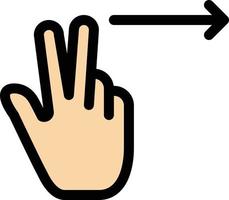 Fingers Gesture Right  Flat Color Icon Vector icon banner Template