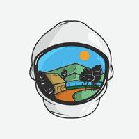 adventurous astronaut helmet vector