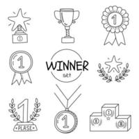 Hand drawn vector set winner.