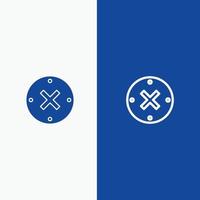 Close Cross Delete Cancel Line and Glyph Solid icon Blue banner Line and Glyph Solid icon Blue banne vector