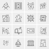 16 iconos de negocios universales vector ilustración de icono creativo para usar en proyectos relacionados con la web y dispositivos móviles