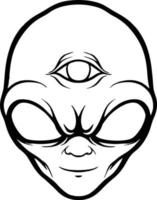Satanic Alien Head Silhouette vector