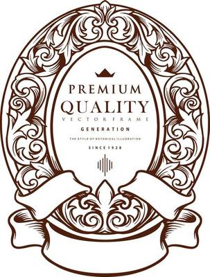 Oval Frame luxury Silhouette with Banner