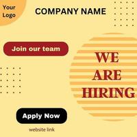 We are Hiring Poster vector