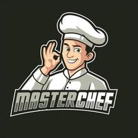 ilustración del logotipo de la mascota del maestro chef vector