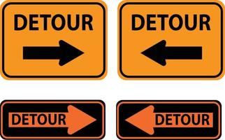 Traffic Detour sign on white background. Detour symbol. flat style. vector