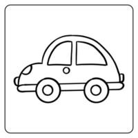 car line art coloring page vector