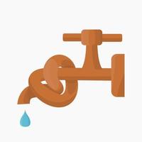 Editable Tied Faucet With Water Drop Vector Illustration for Artwork Element of Water Day or Environmental and Green Lifestyle Campaign Related Design
