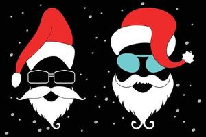 Christmas Santa face vector and art