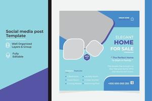 Real estate banner social media post design cover template, Real estate banner Pro vector