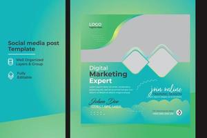 Corporate social media post design template for your business grow vector