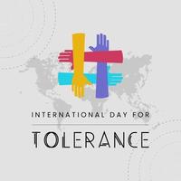 International Day for Tolerance on November 16. Holiday concept. Template for background, banner, card, poster with text inscription. Vector illustration