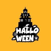 diseño de halloween con tipografía y vector de fondo claro